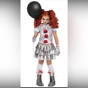 Pennywise clown costume from the Stephen King movie “IT”for girls.